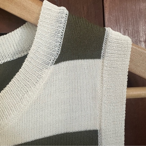 Common Threads Olive/White Stripe Sleeveless Top - Picture 4 of 5